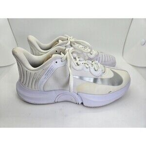 Nike Court Air Zoom GP Turbo Tennis Shoes Womens 6 White Athletic Court Sneakers